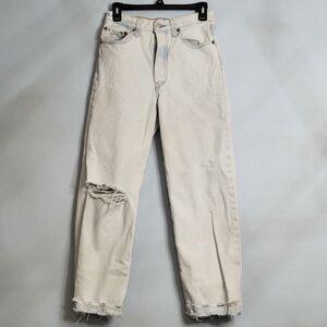 Levis Premium Ribcage Straight Ankle Jeans Womens 27 High Rise Distressed Big E